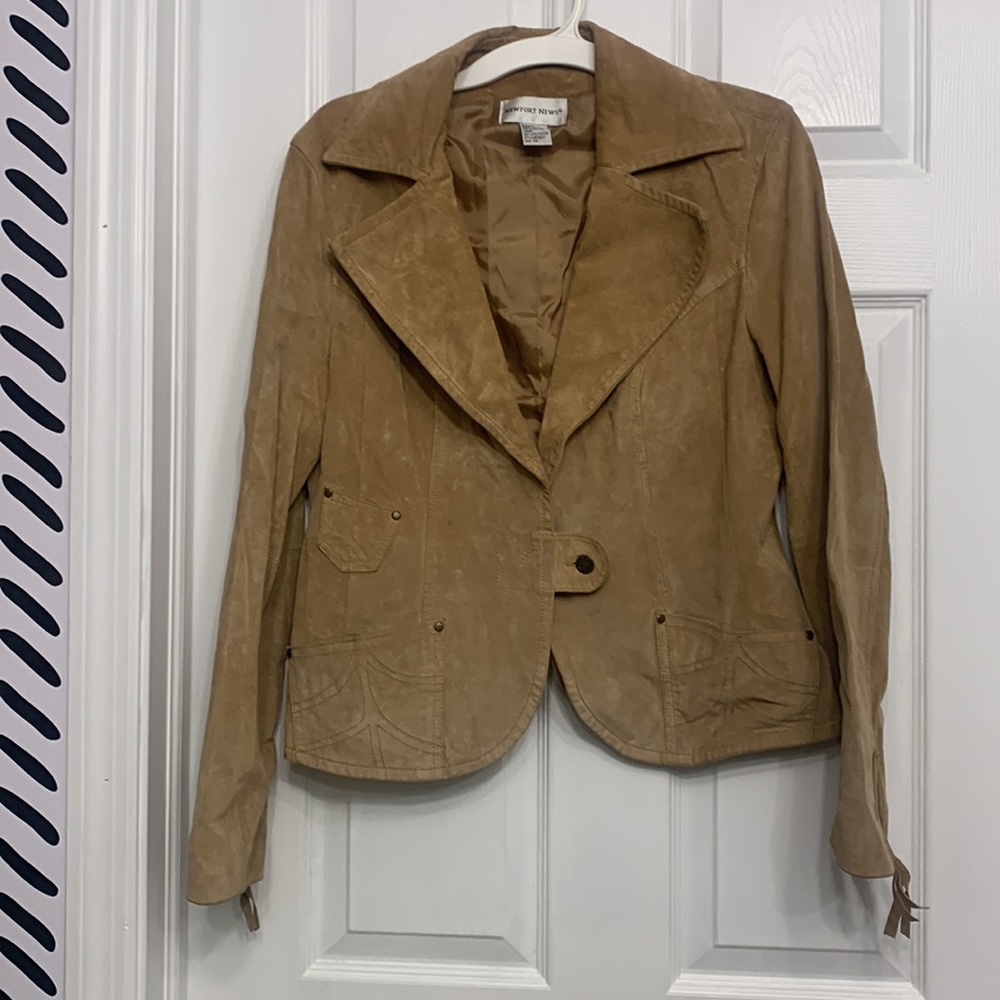 Tan suede leather jacket